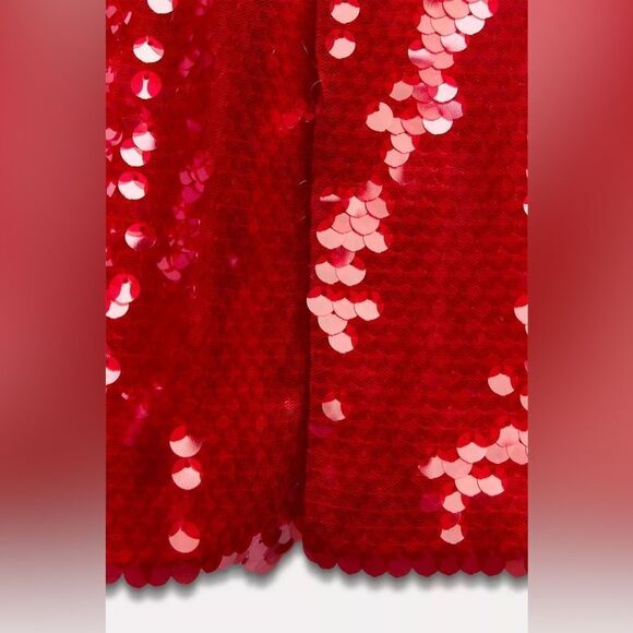 ZARA ZW COLLECTION RED SEQUIN SKIRT - Picture 15 of 16